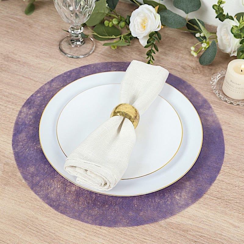 50 Non Woven 13 in Mesh Fiber Round Disposable Placemats