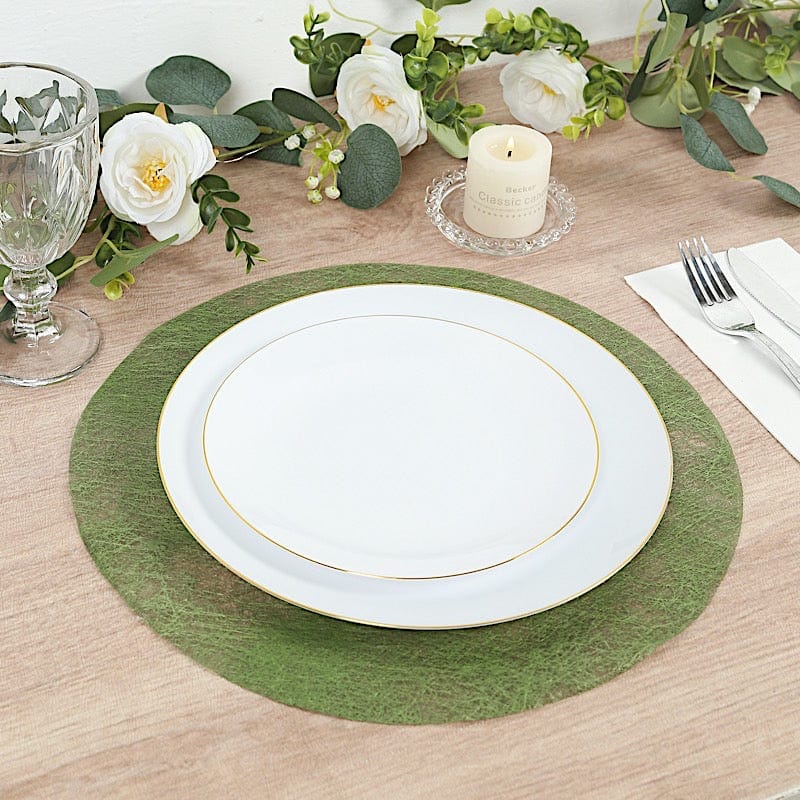 50 Non Woven 13 in Mesh Fiber Round Disposable Placemats