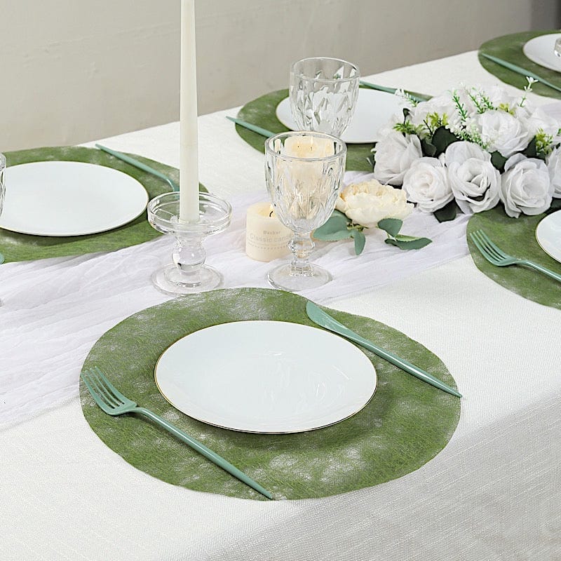 50 Non Woven 13 in Mesh Fiber Round Disposable Placemats