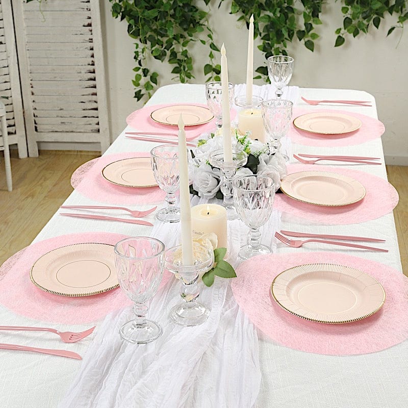 50 Non Woven 13 in Mesh Fiber Round Disposable Placemats