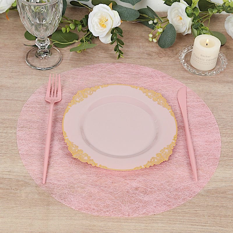 50 Non Woven 13 in Mesh Fiber Round Disposable Placemats