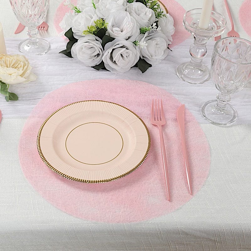 50 Non Woven 13 in Mesh Fiber Round Disposable Placemats