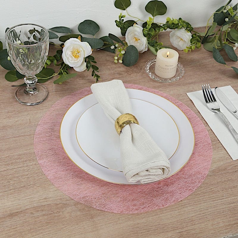 50 Non Woven 13 in Mesh Fiber Round Disposable Placemats