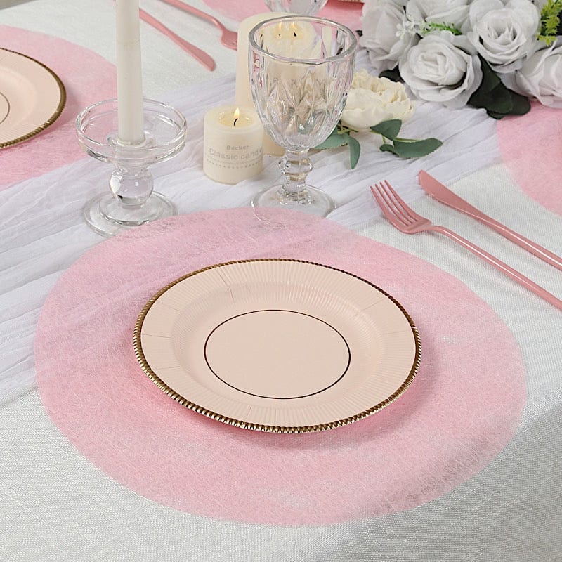 50 Non Woven 13 in Mesh Fiber Round Disposable Placemats