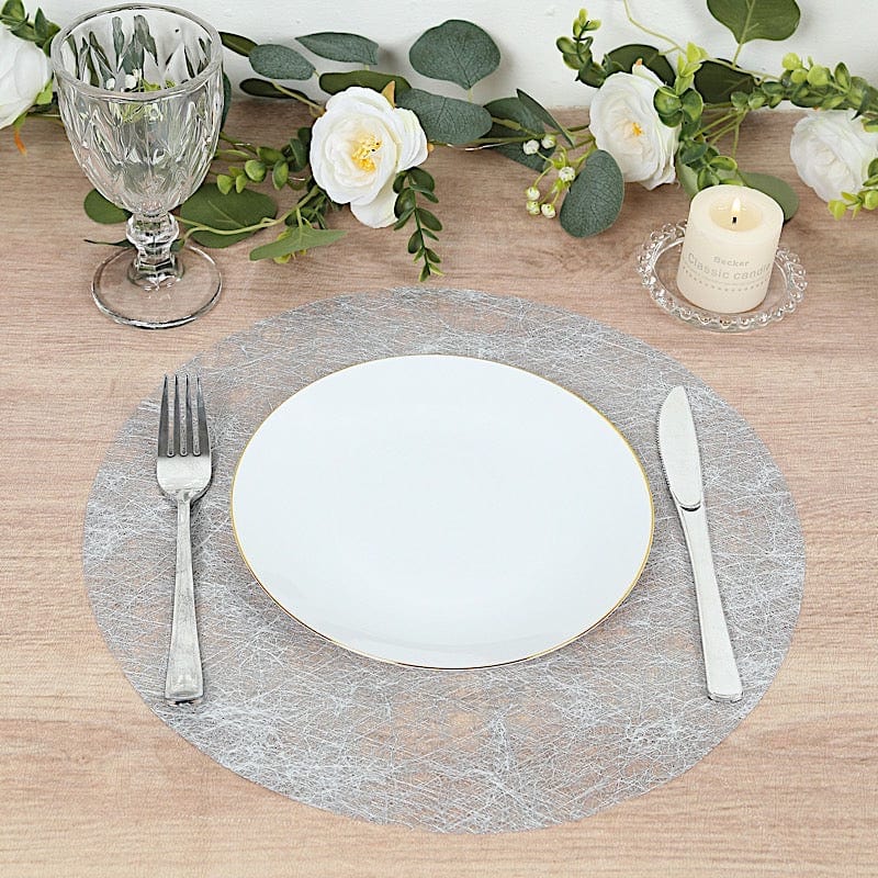 50 Non Woven 13 in Mesh Fiber Round Disposable Placemats