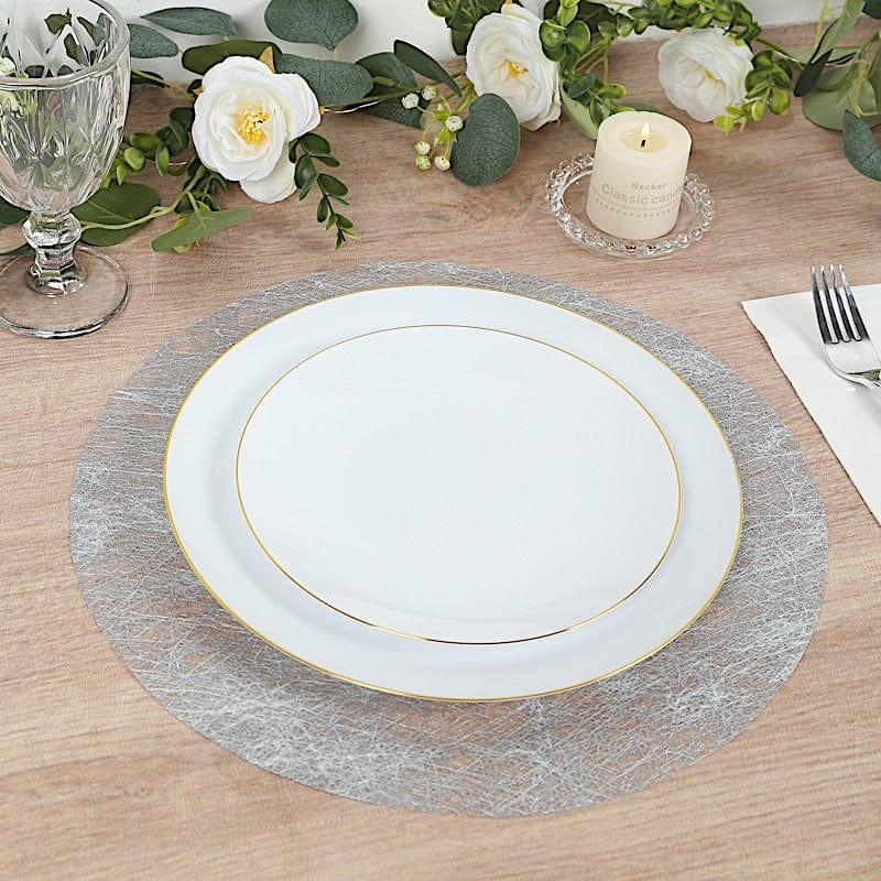50 Non Woven 13 in Mesh Fiber Round Disposable Placemats