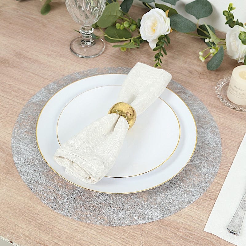 50 Non Woven 13 in Mesh Fiber Round Disposable Placemats