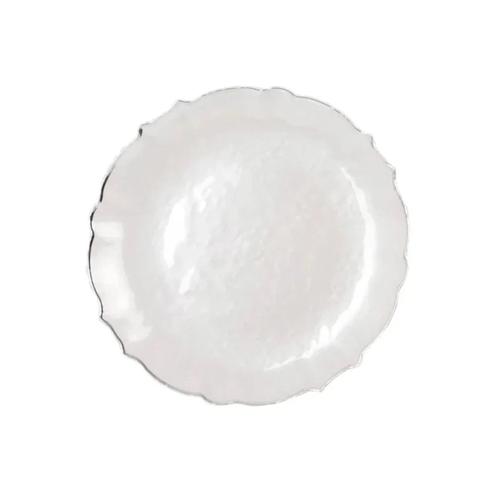10 Disposable Plastic Salad Dinner Plates with Scalloped Rim