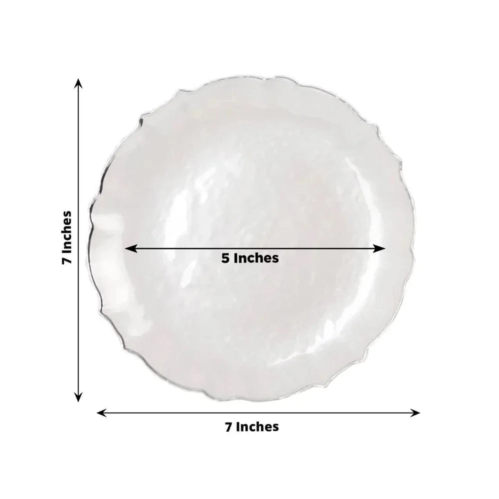 10 Disposable Plastic Salad Dinner Plates with Scalloped Rim