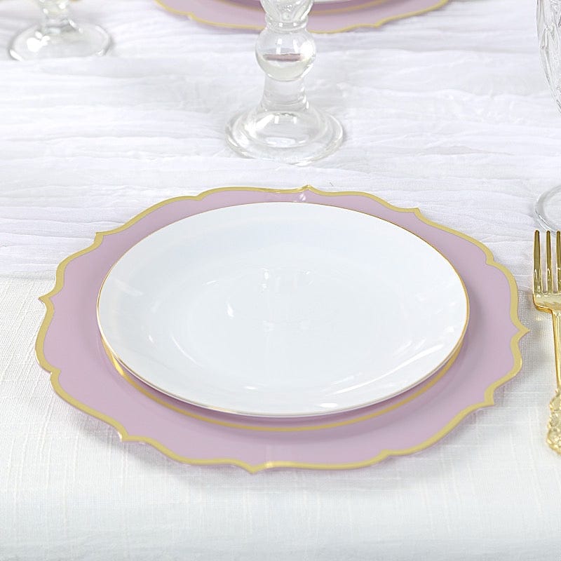 10 pcs 10 in Disposable Plastic Dinner Plates With Scalloped Rim