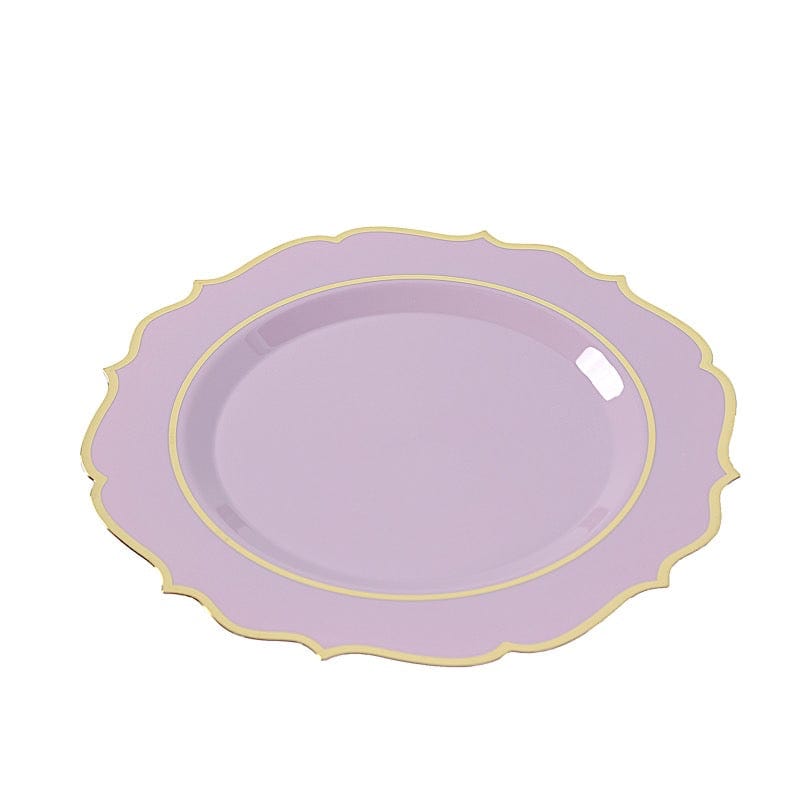 10 pcs 10 in Disposable Plastic Dinner Plates With Scalloped Rim