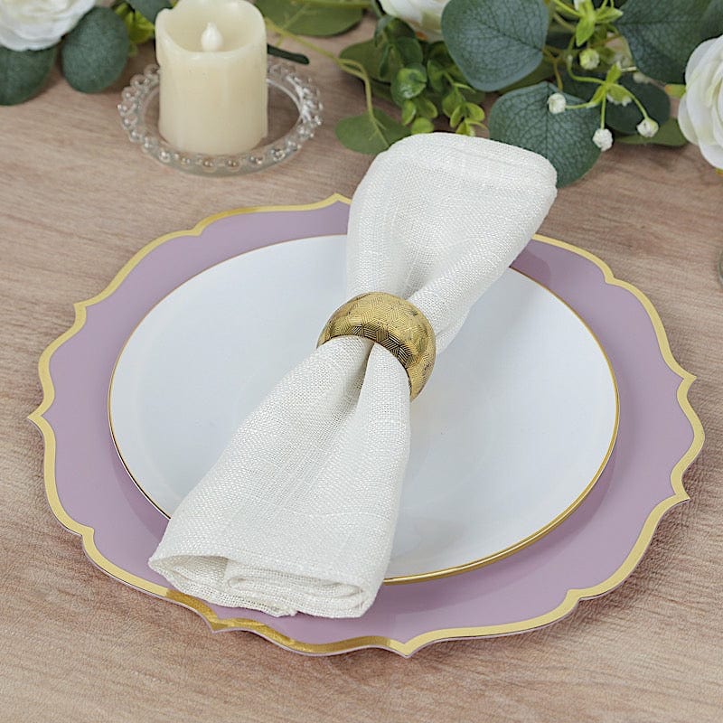 10 pcs 10 in Disposable Plastic Dinner Plates With Scalloped Rim
