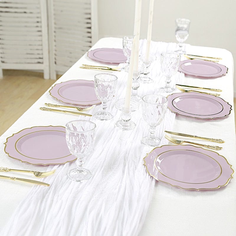 10 pcs 10 in Disposable Plastic Dinner Plates With Scalloped Rim