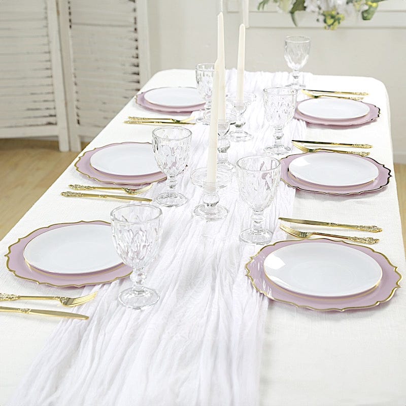 10 pcs 10 in Disposable Plastic Dinner Plates With Scalloped Rim