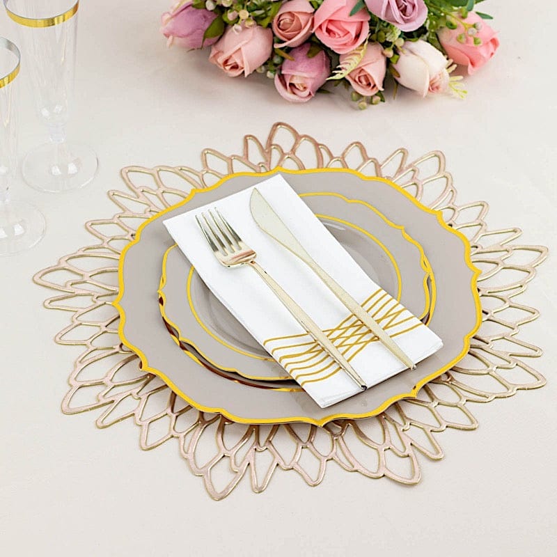 10 pcs 10 in Disposable Plastic Dinner Plates With Scalloped Rim