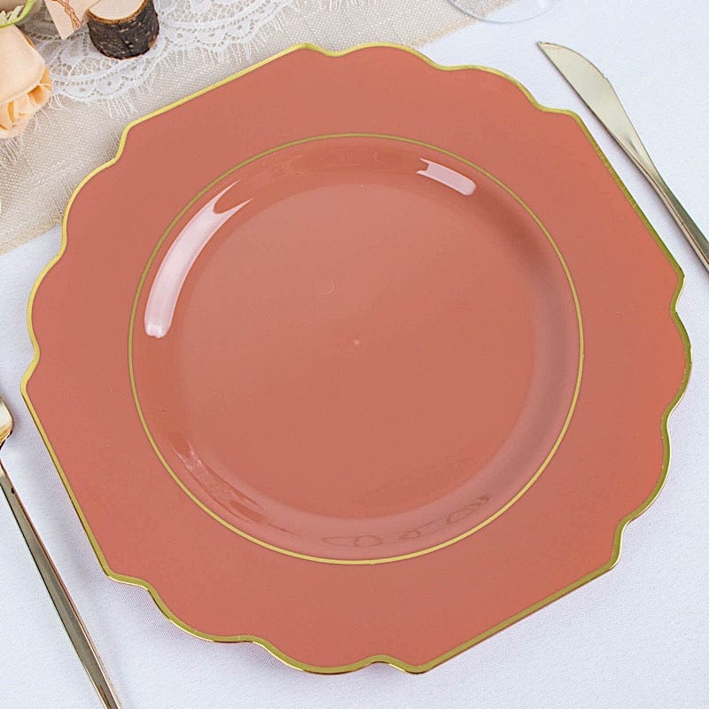 10 pcs 11 in Disposable Baroque Plastic Dinner Plates