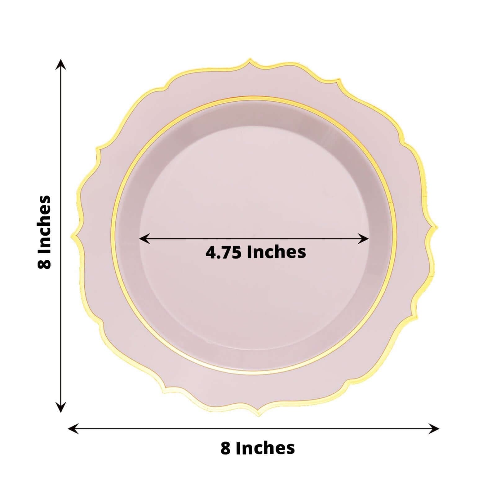 10 pcs 8 in Disposable White Plastic Dessert Plates