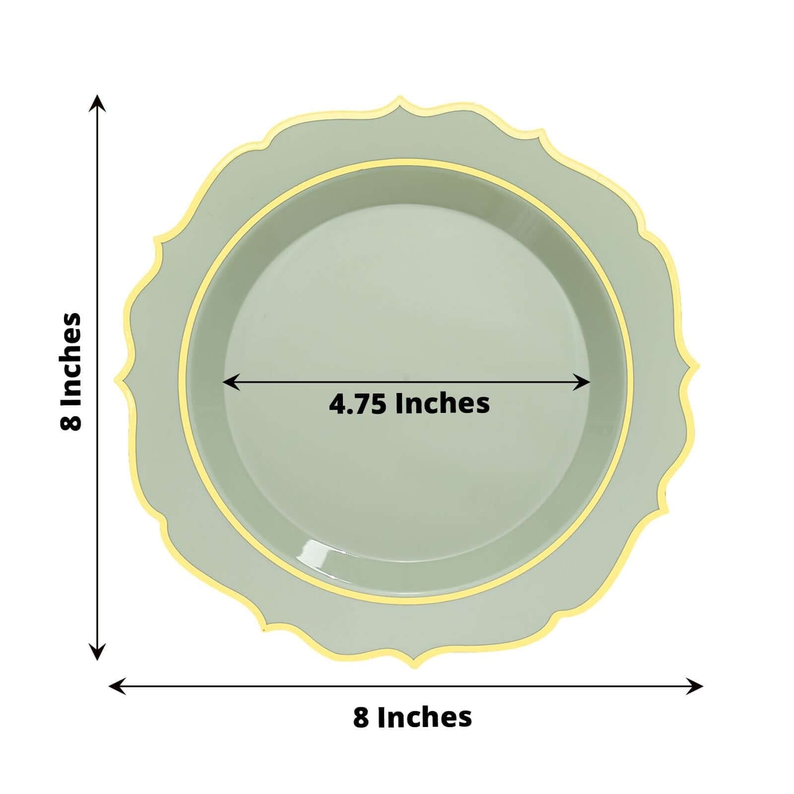 10 pcs 8 in Disposable White Plastic Dessert Plates