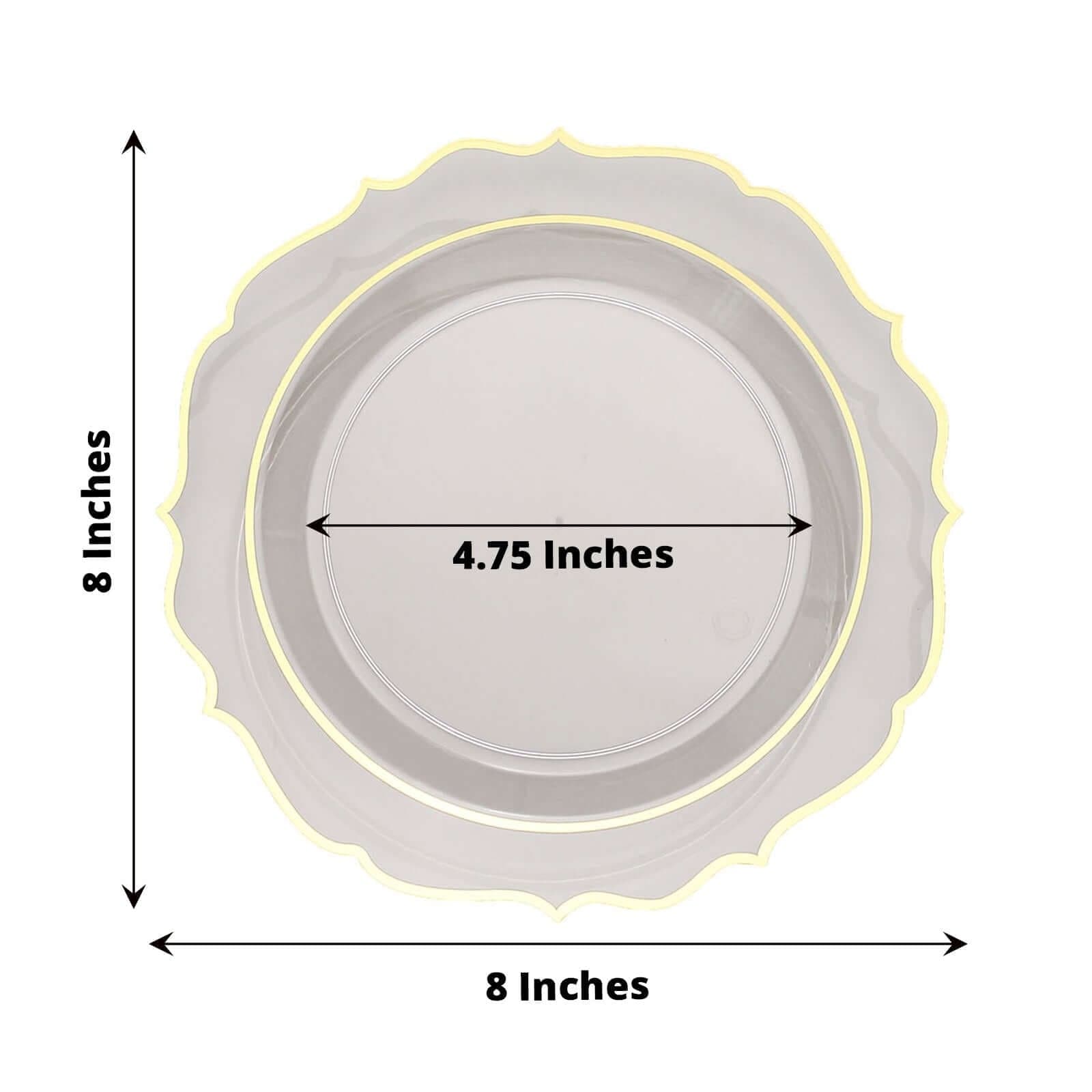10 pcs 8 in Disposable White Plastic Dessert Plates