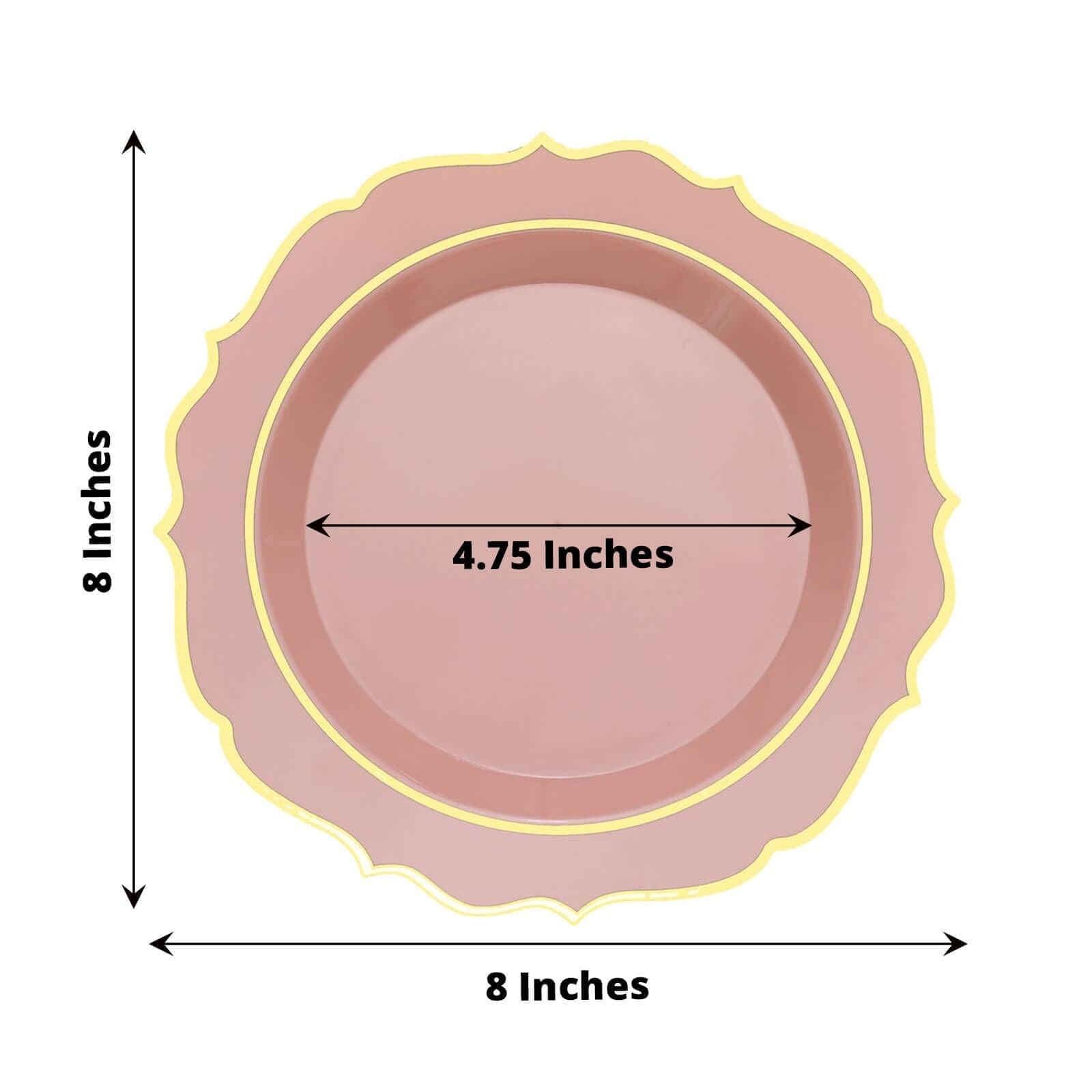 10 pcs 8 in Disposable White Plastic Dessert Plates