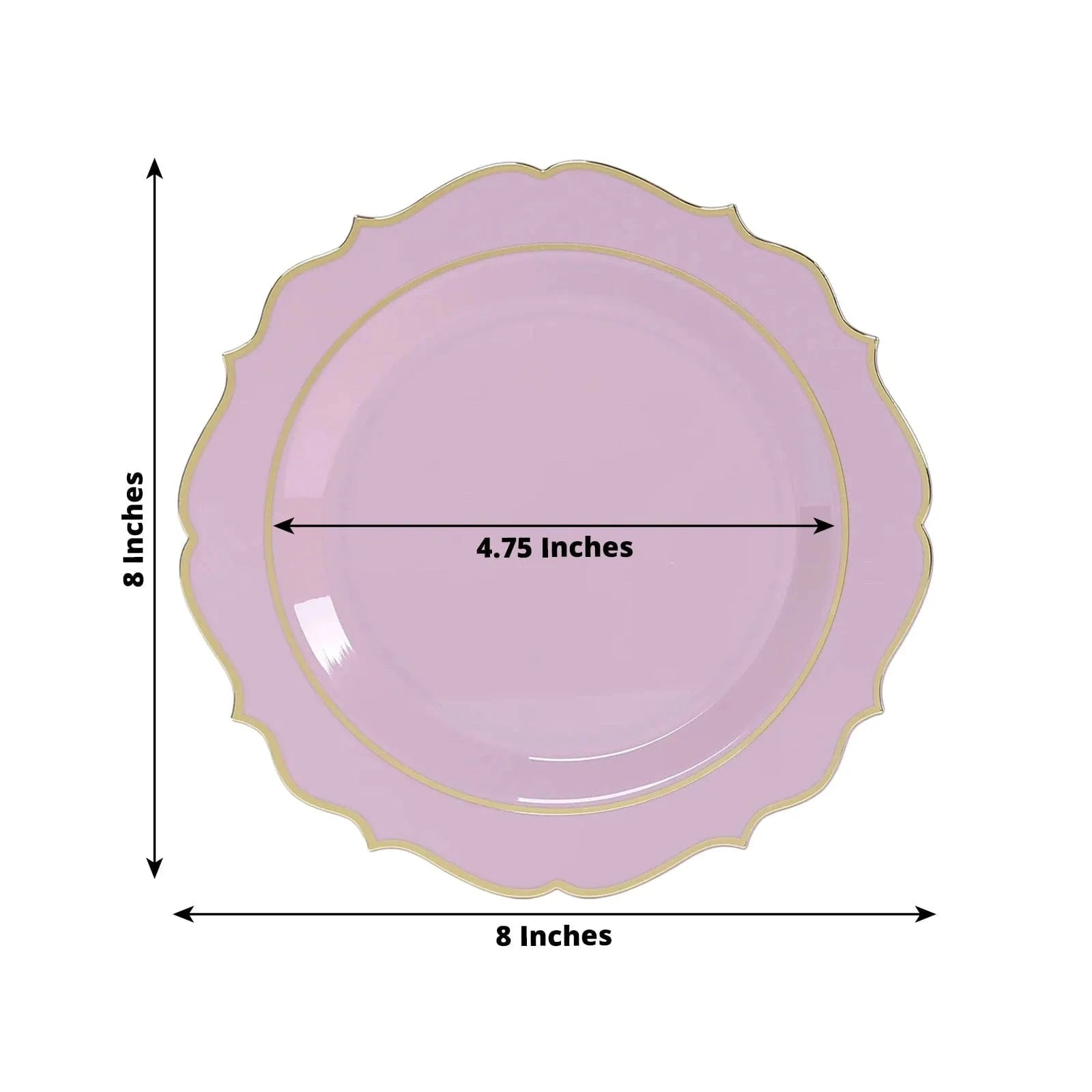 10 pcs 8 in Disposable White Plastic Dessert Plates