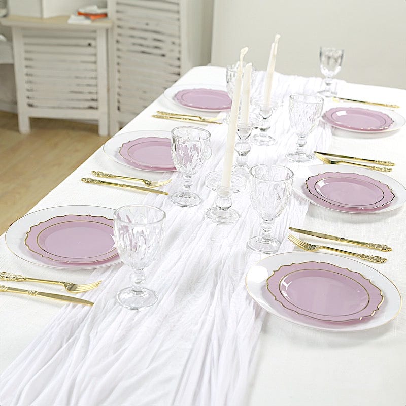 10 pcs 8 in Disposable White Plastic Dessert Plates
