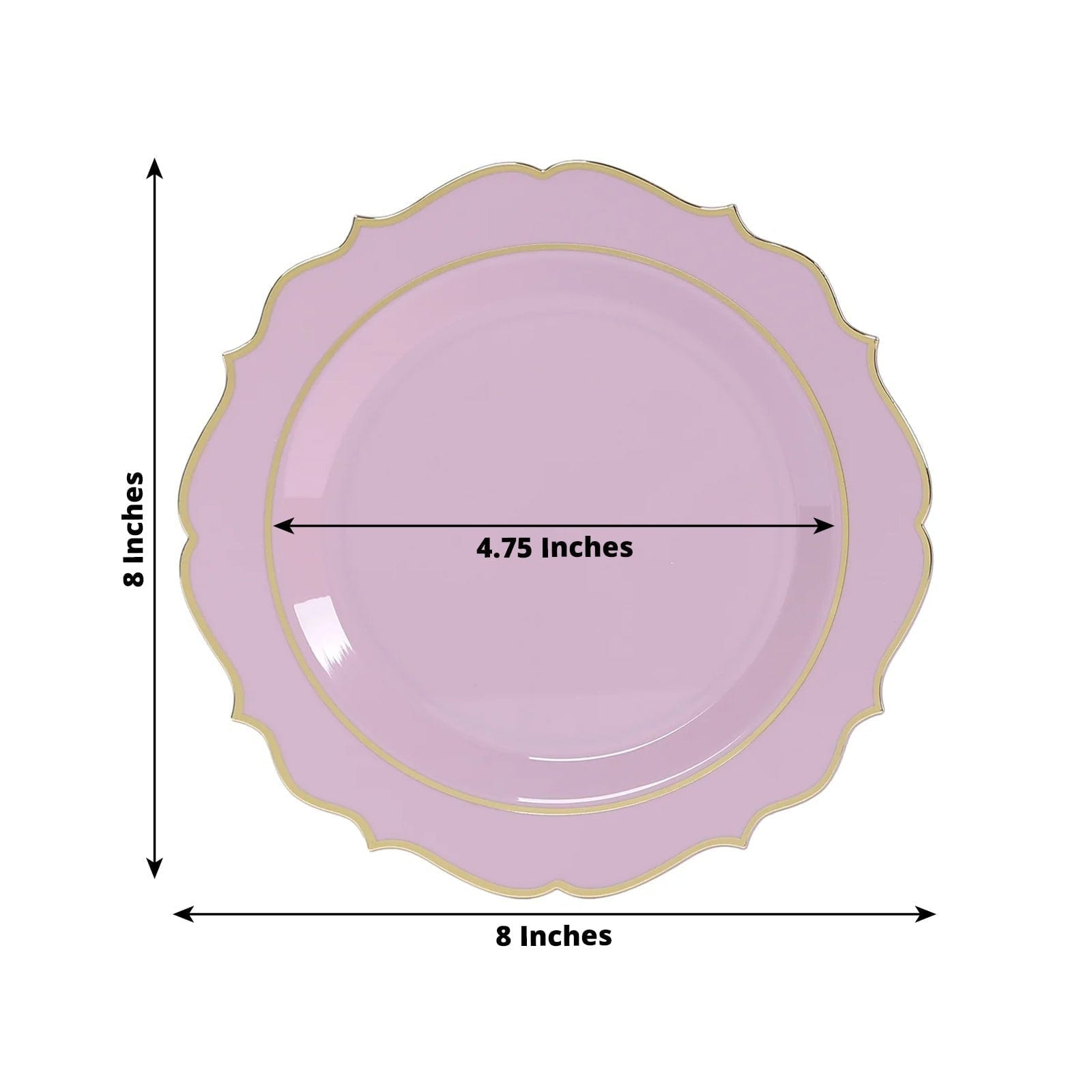 10 pcs 8 in Disposable White Plastic Dessert Plates