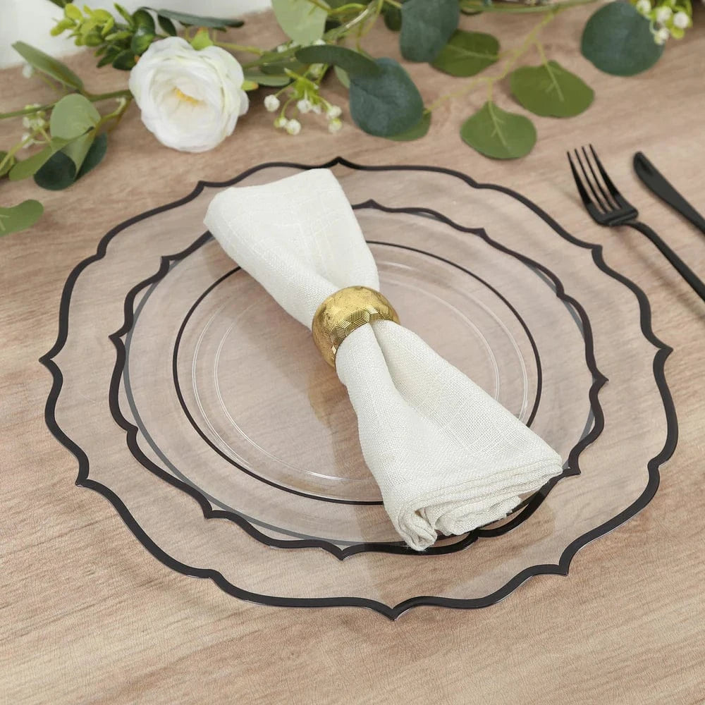 10 pcs 8 in Disposable White Plastic Dessert Plates