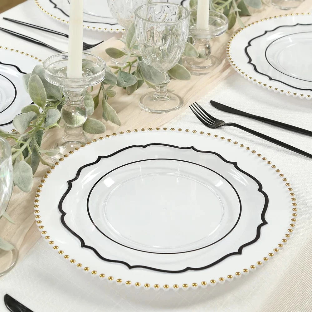 10 pcs 8 in Disposable White Plastic Dessert Plates