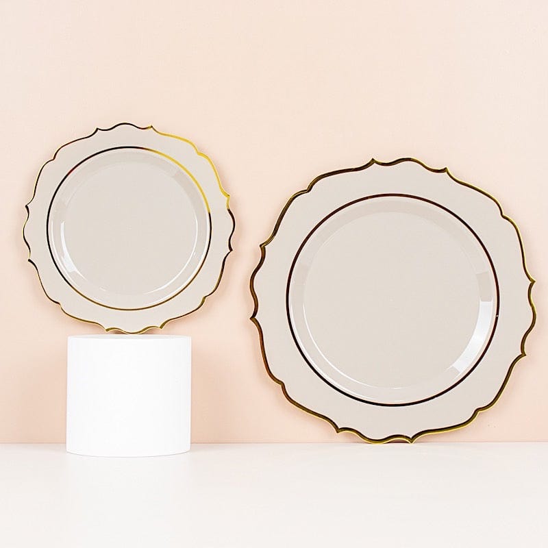 10 pcs 8 in Disposable White Plastic Dessert Plates