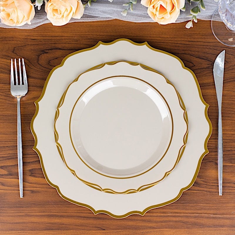 10 pcs 8 in Disposable White Plastic Dessert Plates