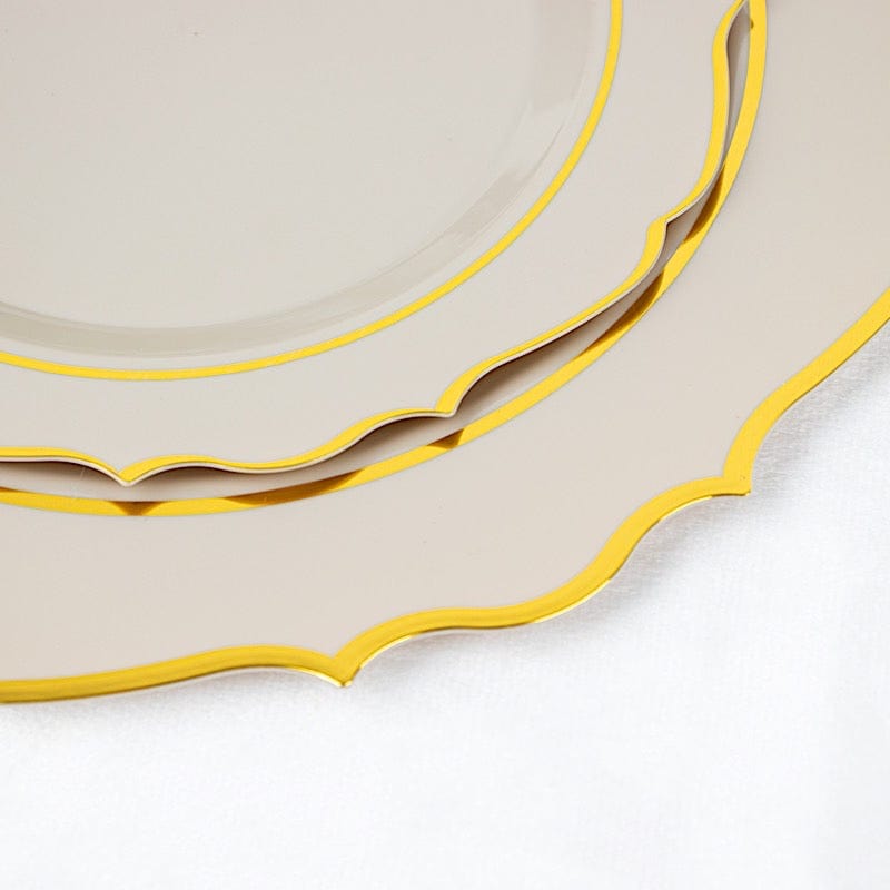 10 pcs 8 in Disposable White Plastic Dessert Plates