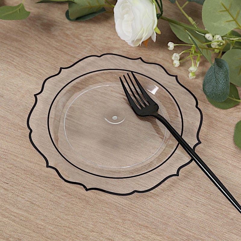 10 pcs 8 in Disposable White Plastic Dessert Plates