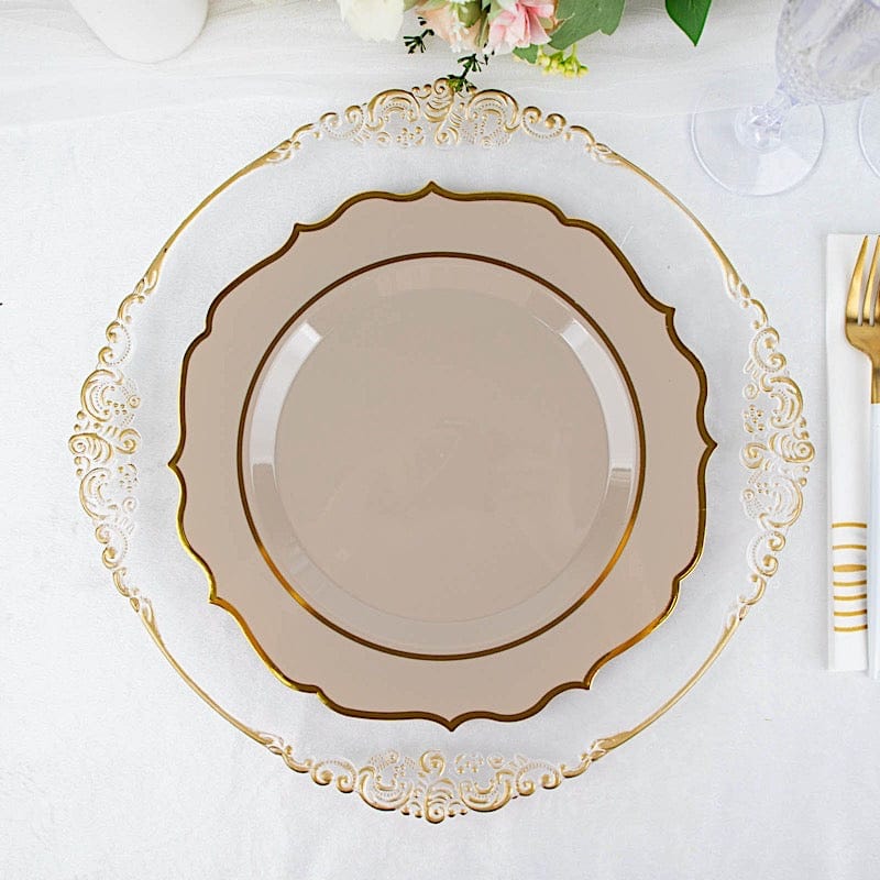 10 pcs 8 in Disposable White Plastic Dessert Plates