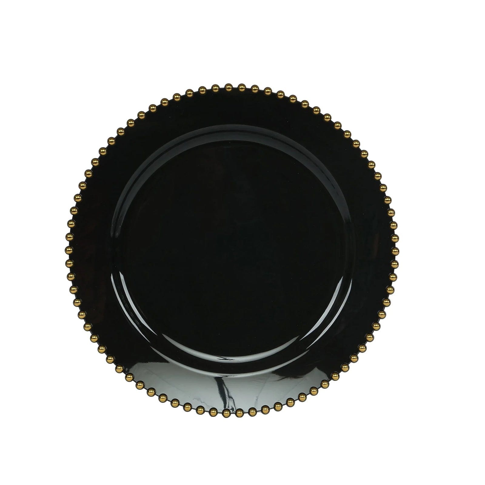 10 Round Disposable Plastic Salad and Dinner Plates with Beaded Trim