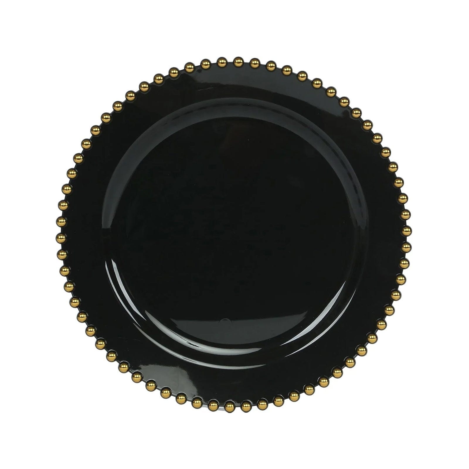 10 Round Disposable Plastic Salad and Dinner Plates with Beaded Trim
