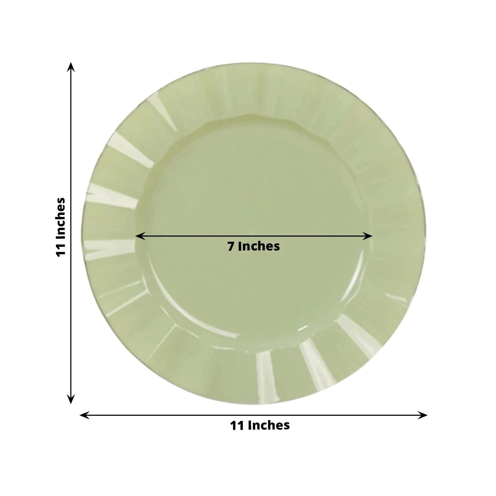 10 Round Disposable Salad Dinner Plastic Plates with Gold Wavy Trim