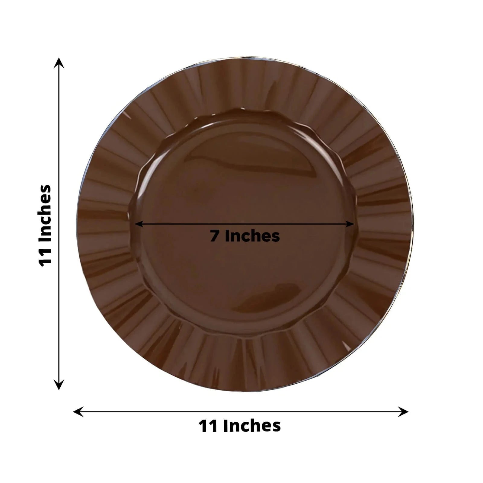 10 Round Disposable Salad Dinner Plastic Plates with Gold Wavy Trim