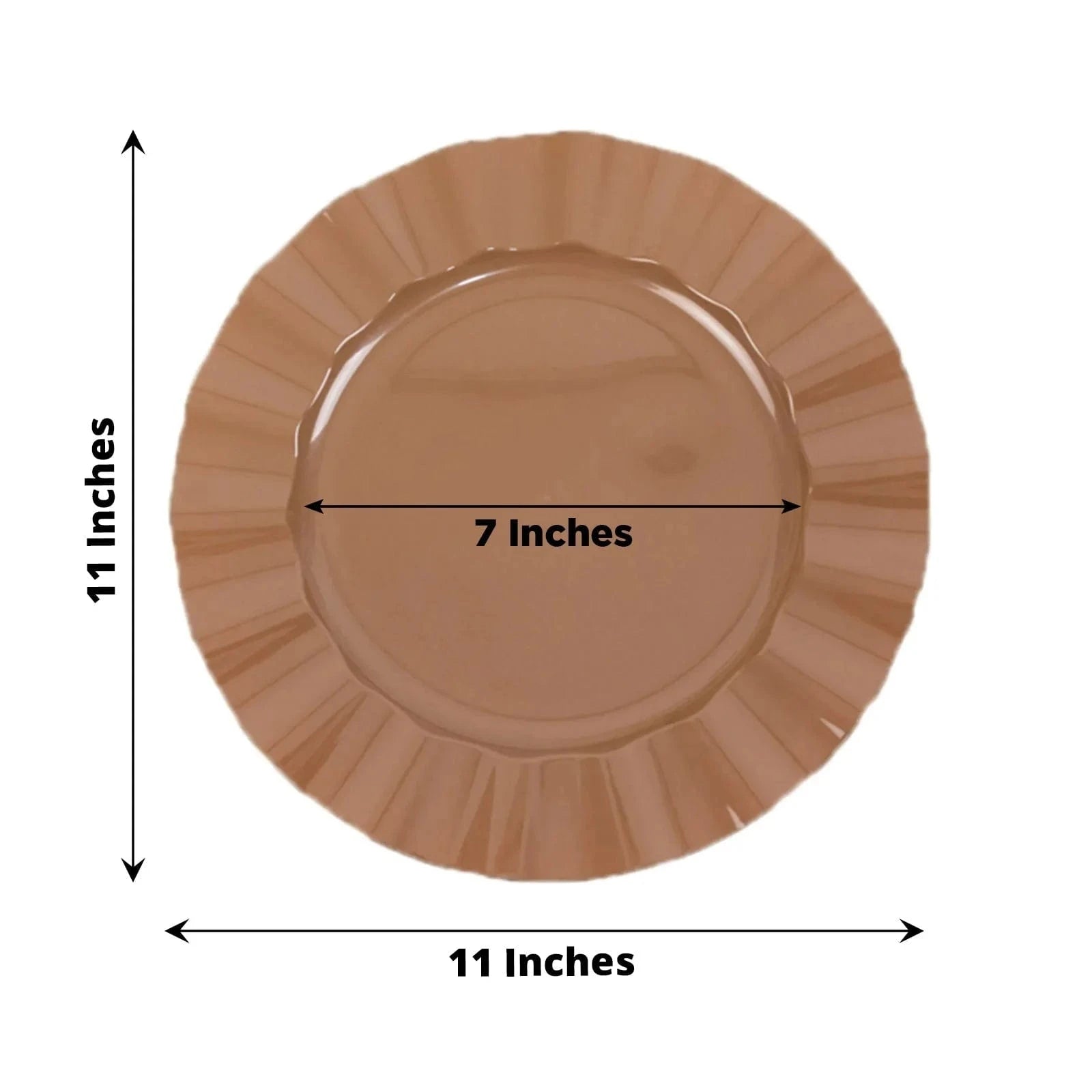 10 Round Disposable Salad Dinner Plastic Plates with Gold Wavy Trim