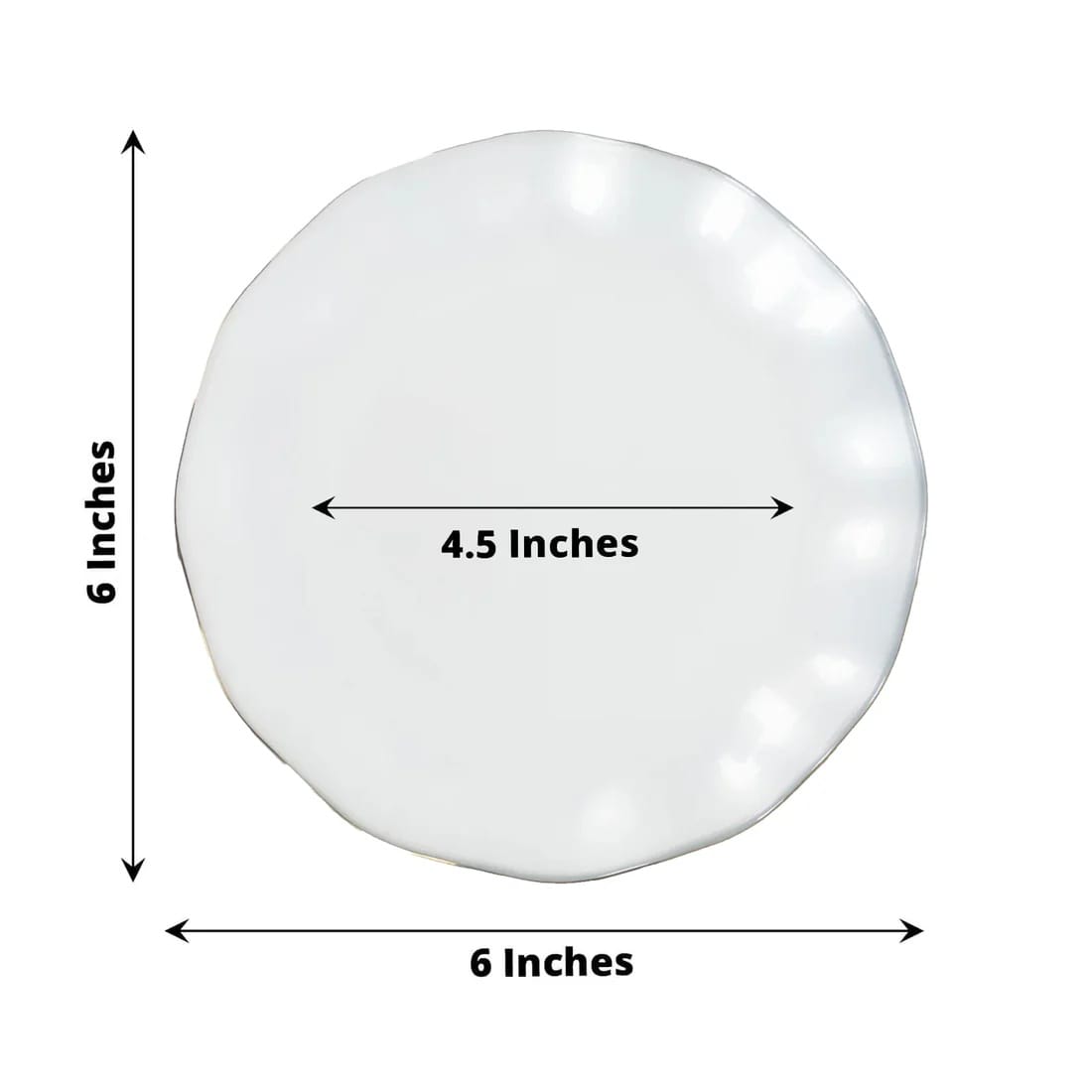 10 Round Disposable Salad Dinner Plastic Plates with Gold Wavy Trim