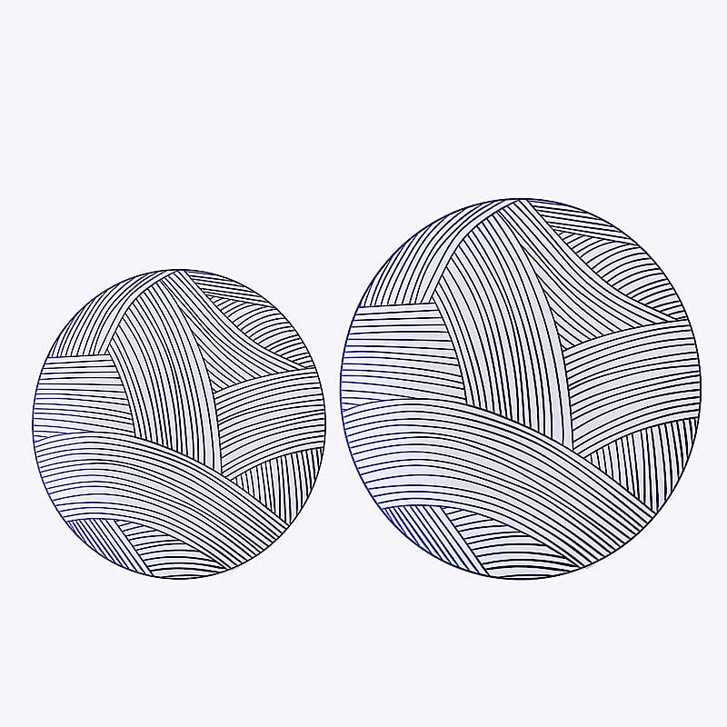 10 Round Disposable Salad and Dinner Plastic Plates with Wave Brush Strokes