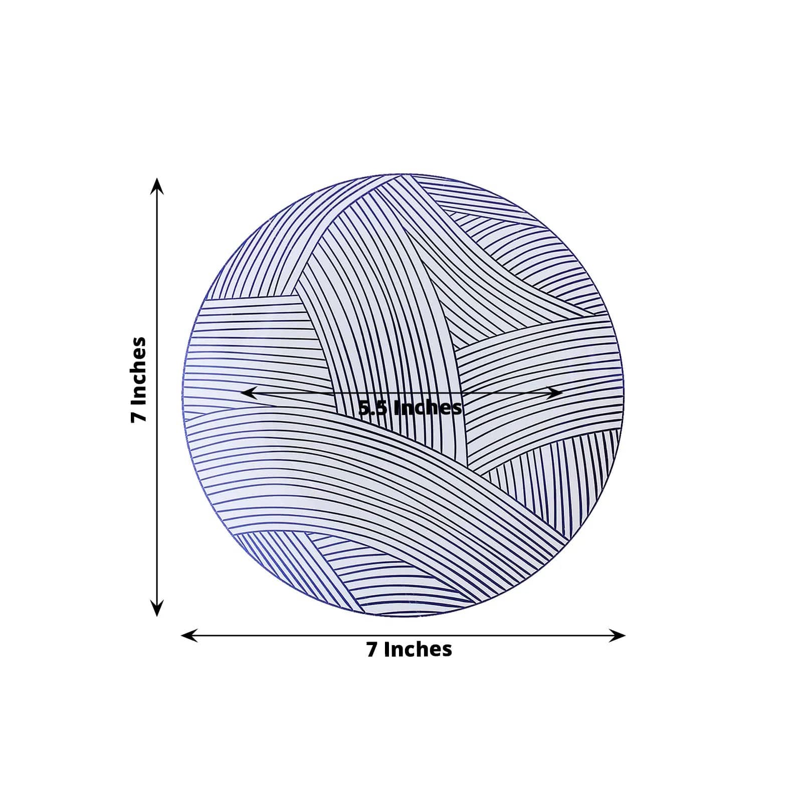 10 Round Disposable Salad and Dinner Plastic Plates with Wave Brush Strokes