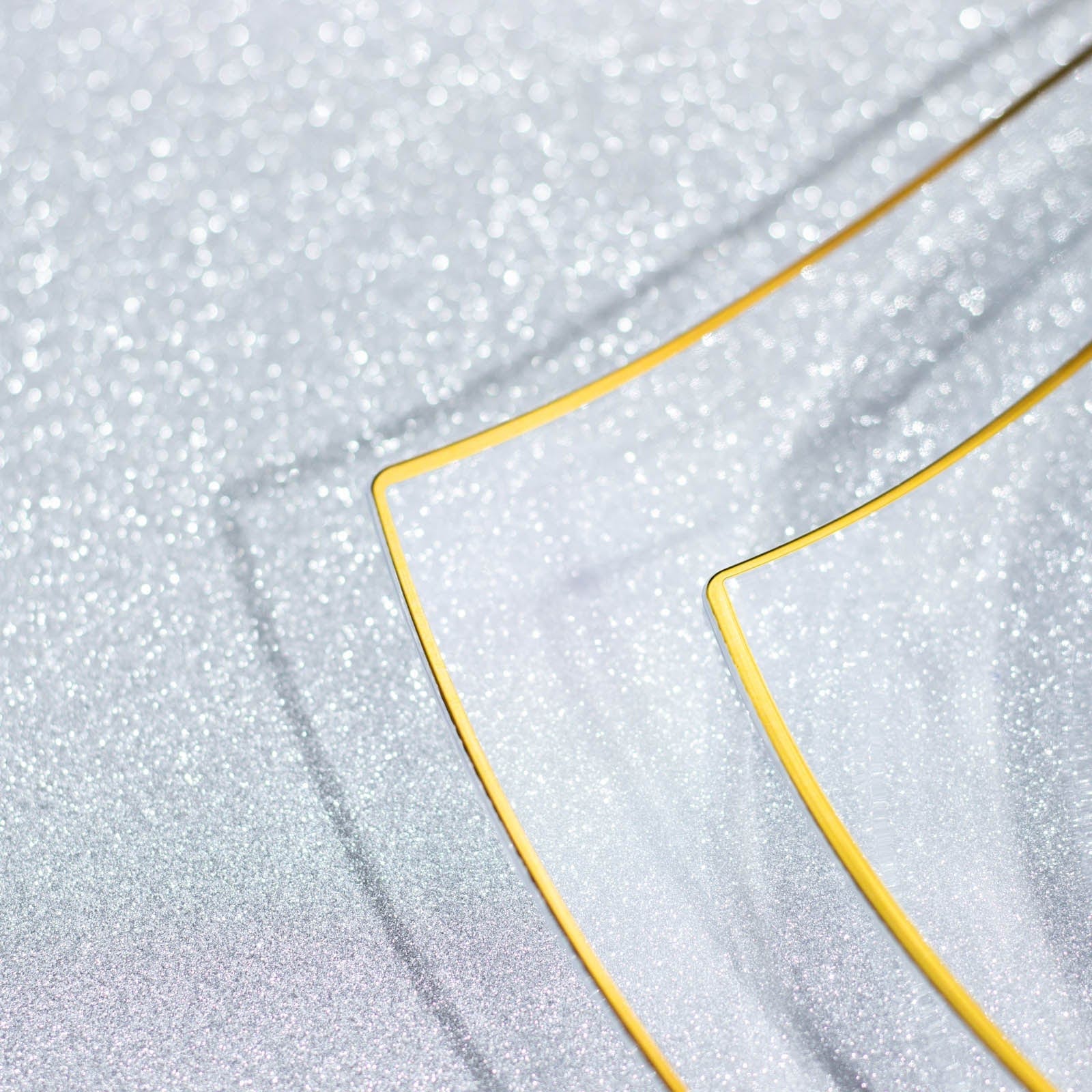 10 Square Disposable Salad and Dinner Plastic Plates with Wavy Gold Trim