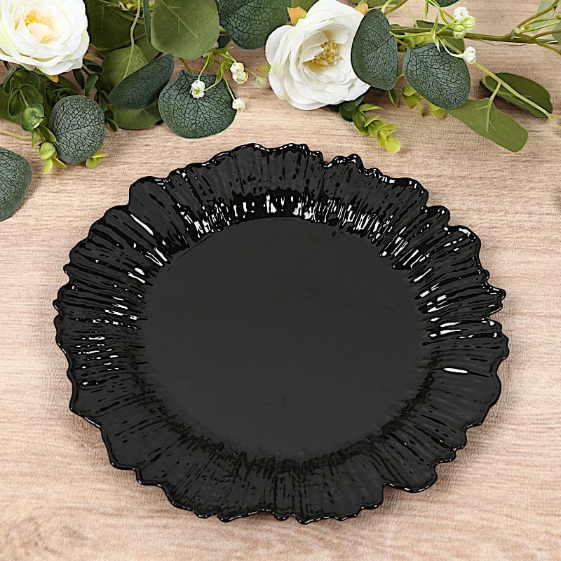 20 pcs 10 in wide Disposable Plastic Plates with Reef Design