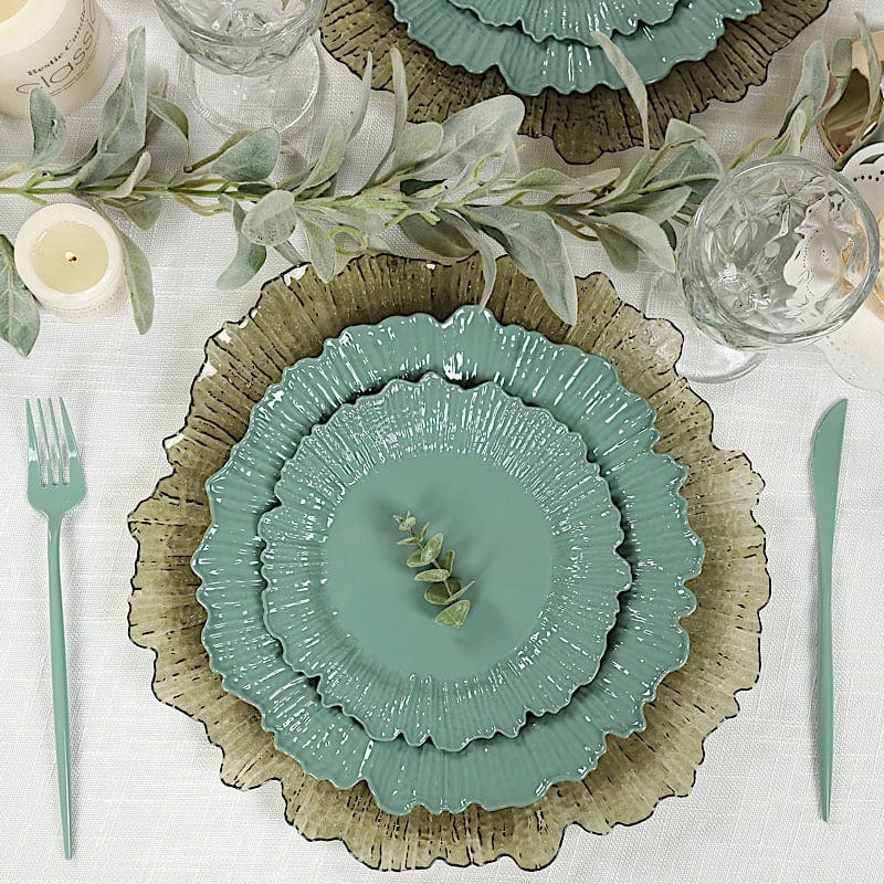 20 pcs 10 in wide Disposable Plastic Plates with Reef Design