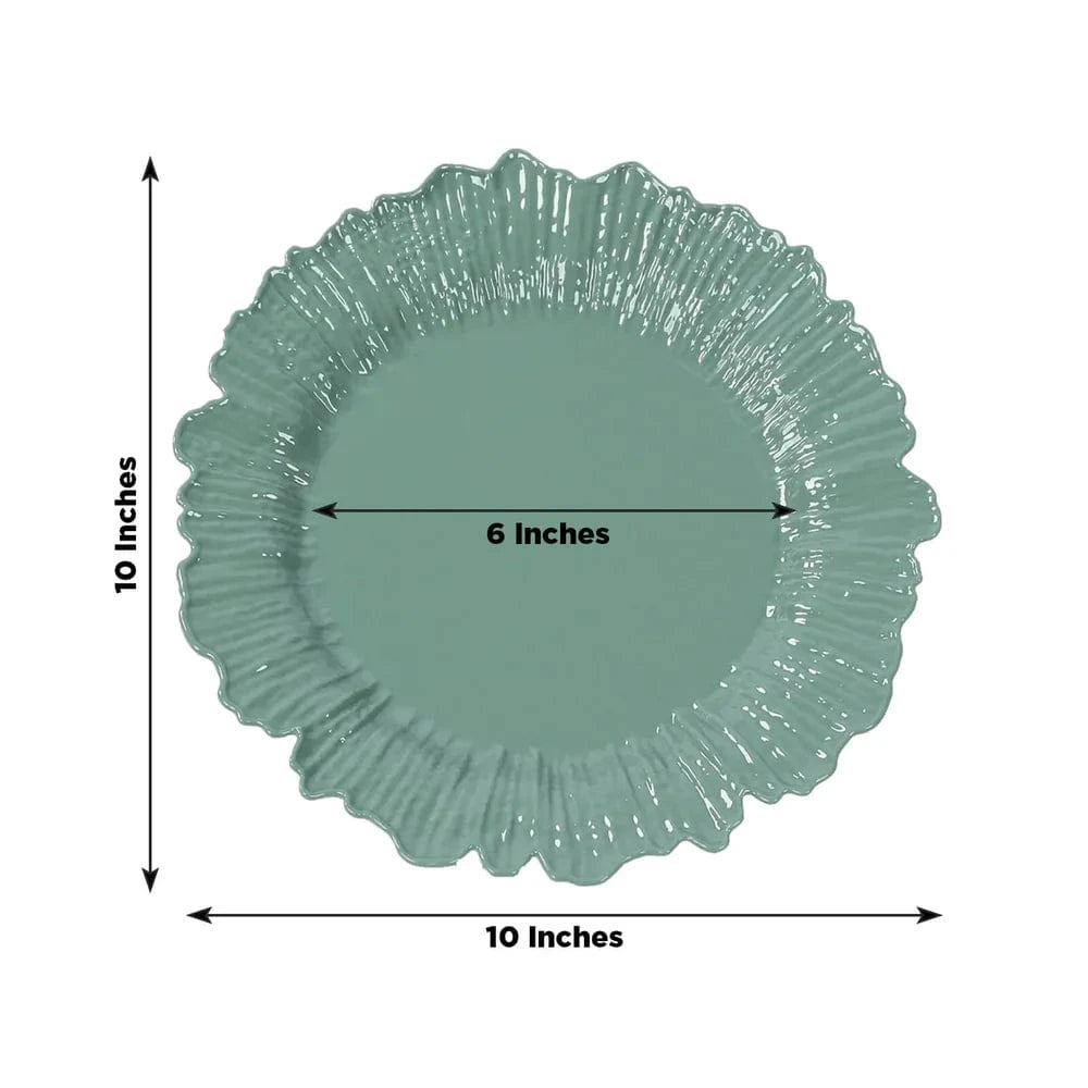 20 pcs 10 in wide Disposable Plastic Plates with Reef Design