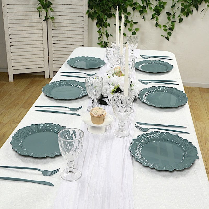 20 pcs 10 in wide Disposable Plastic Plates with Reef Design