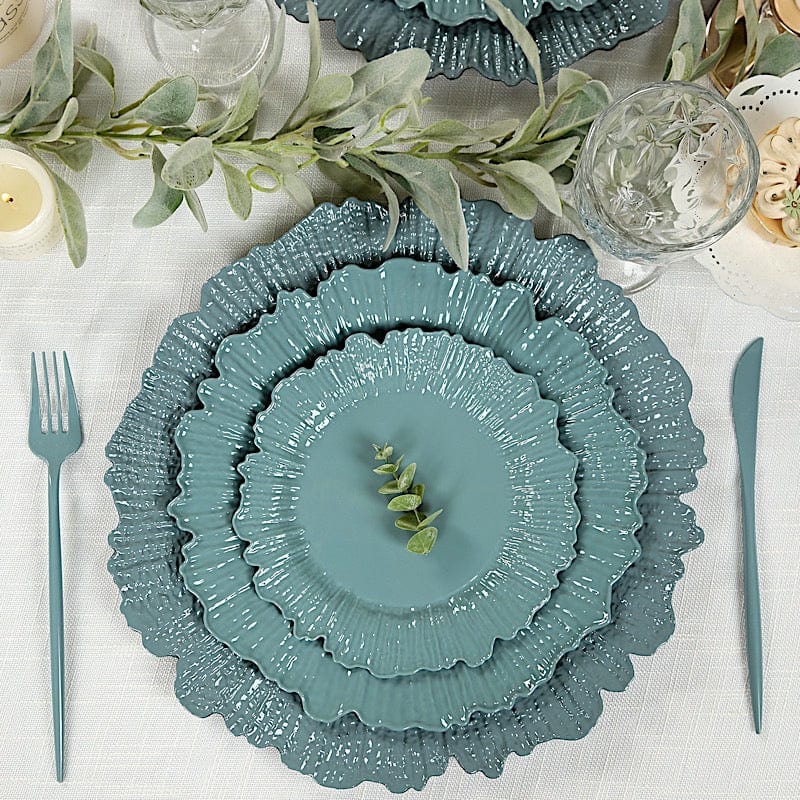 20 pcs 10 in wide Disposable Plastic Plates with Reef Design