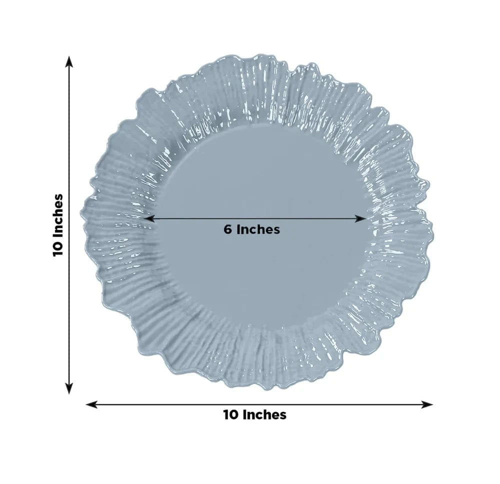 20 pcs 10 in wide Disposable Plastic Plates with Reef Design