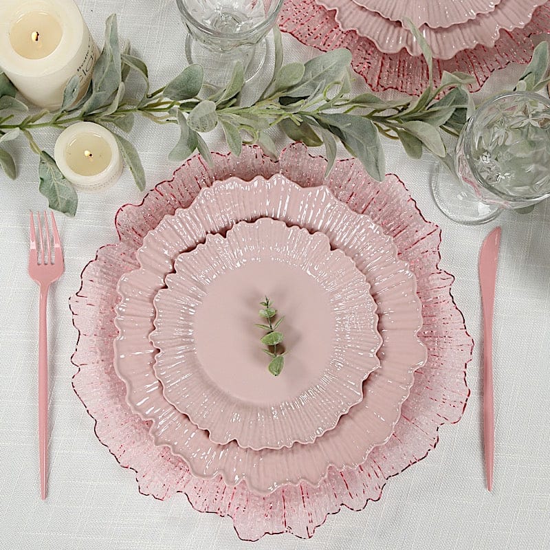 20 pcs 10 in wide Disposable Plastic Plates with Reef Design